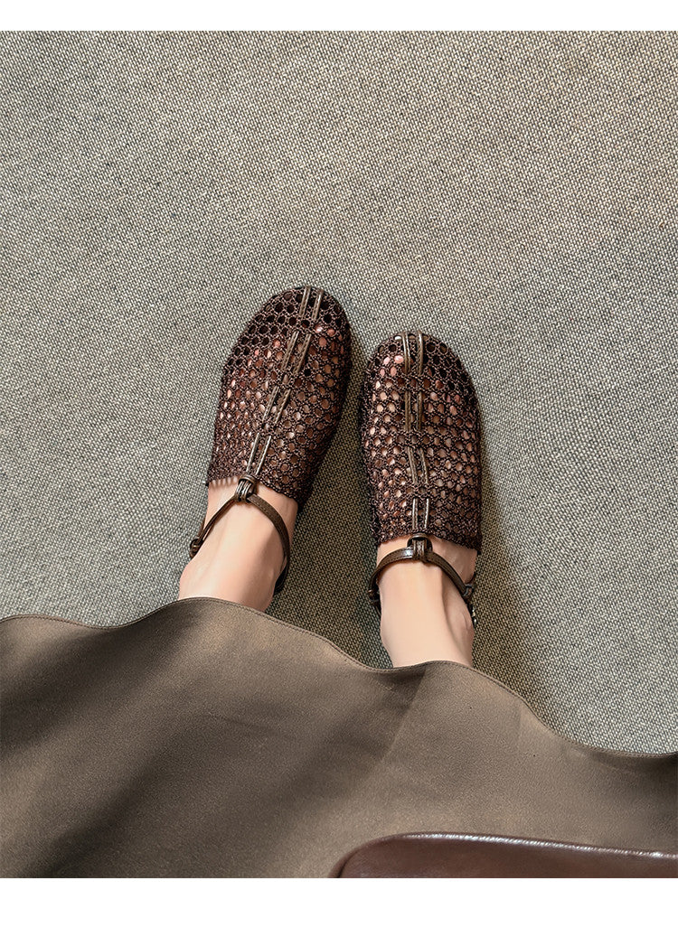 Karin Luna In Stock Spot Goods  Resort Style Series~Casual woven closed-toe flat sandals