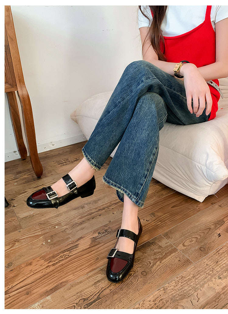 Karin Luna In Stock Spot Goods One-Strap Height-Increasing Belt Buckle Single Shoes