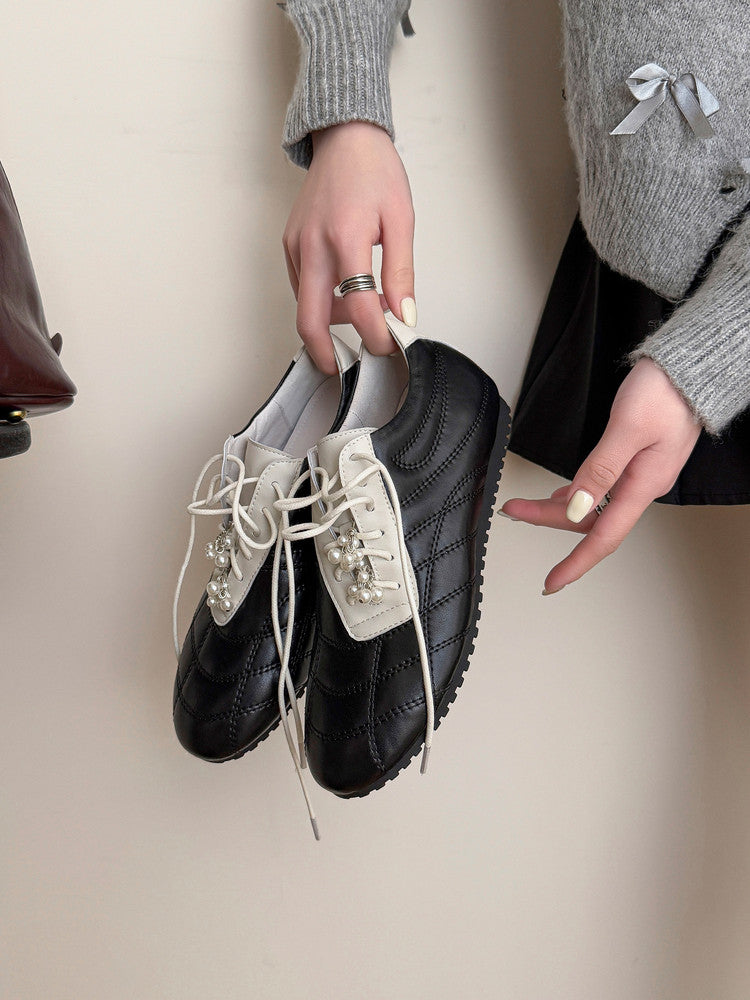 Karin Luna Casual Shoes Series~  In stock Xiaohongshu Hot-Selling Lace-Up Thick-Soled Deep Mouth Single Shoes