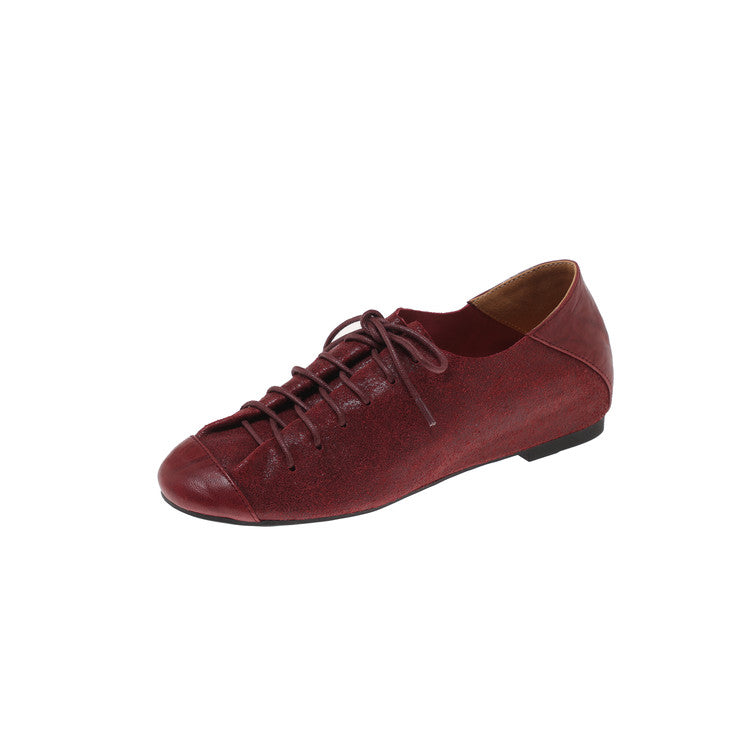 Karin Luna In Stock In Stock   Xiaohongshu Hot-Selling Lace-Up Round-Toe Deep Mouth Single Shoes