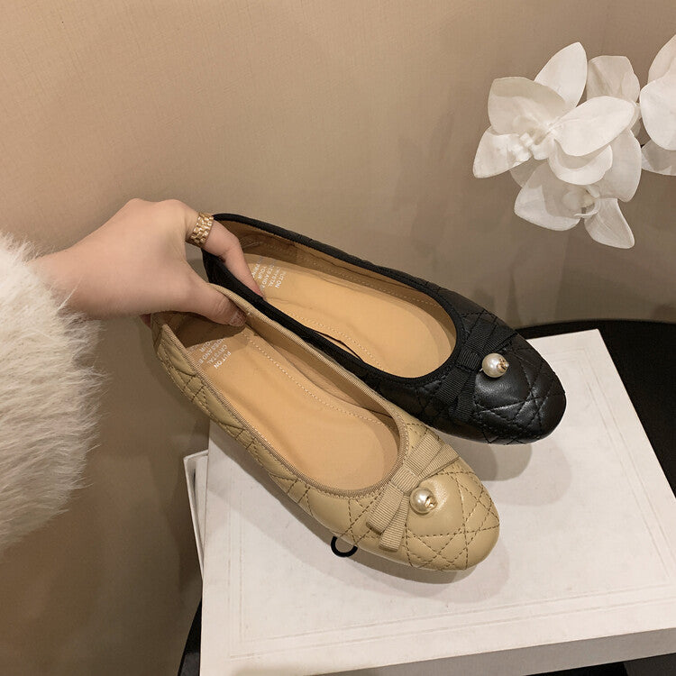 Karin Luna In Stock Spot Goods  Dior's popular retro flat rhombus-pattern granny shoes First Layer Sheepskin Full leather inside and out