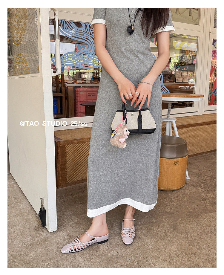 Karin Luna In Stock Spot Goods   French Retro Hollow Small Square Toe One-Strap Slippers