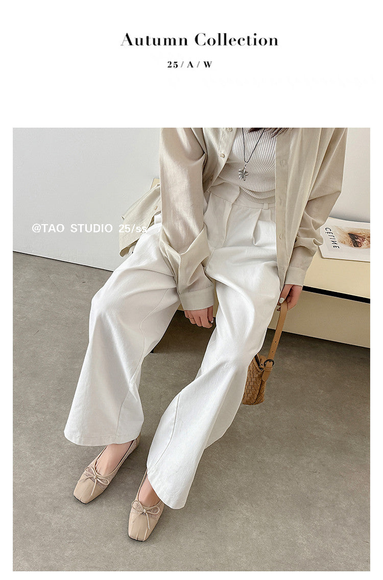 Karin Luna In Stock In Stock  Wrinkled Square Toe Patchwork Breathable Mesh Bow Granny Shoes