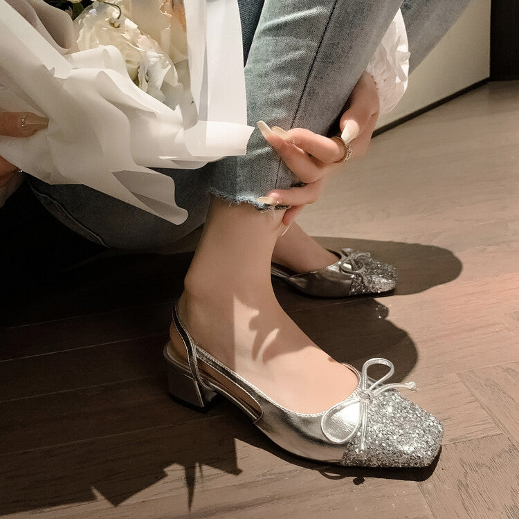 Karin Luna In Stock Spot Goods  Square Head Butterfly Knot Square Toe Unique Gretel Sandals