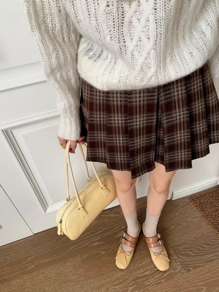 Karin Luna In Stock Spot Goods Minimalist Retro Round Toe Mary Jane Bowknot Height-Increasing Flats