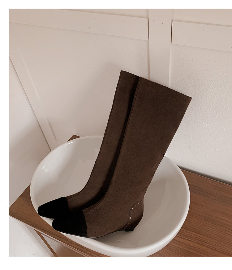 Karin Luna Color Block Inner Height Increase Mid-Calf Boots