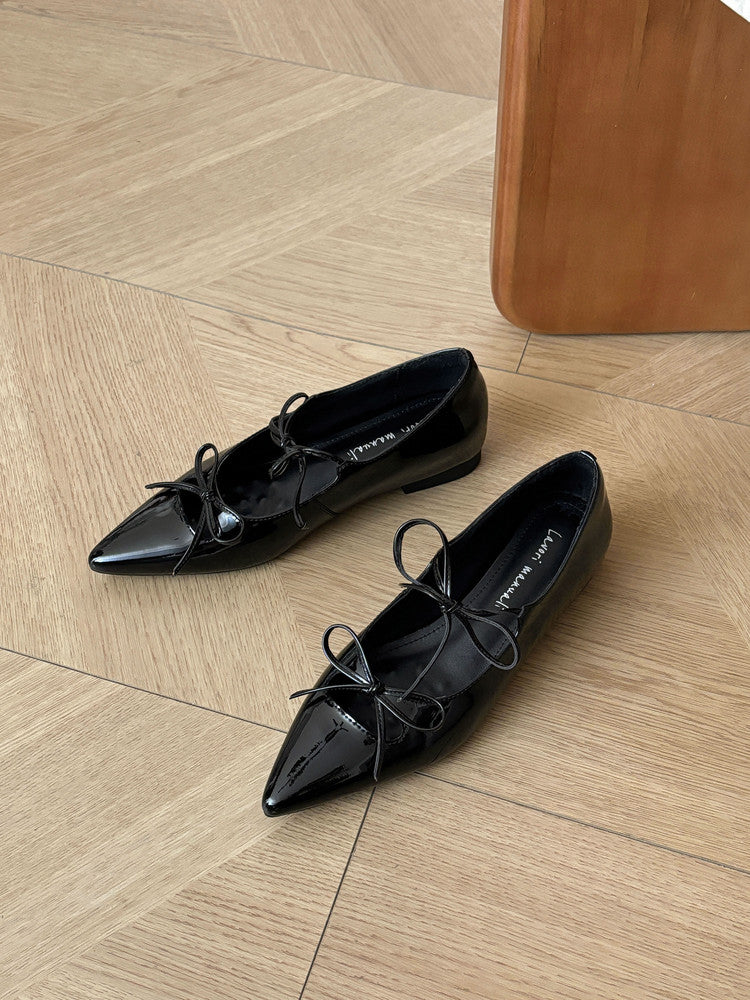 Karin Luna In Stock Spot Goods  Hot-selling Element Bowknot Square Toe Pointed Toe Single Shoes