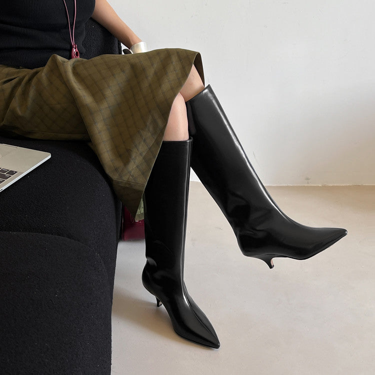 Karin Luna In Stock In Stock    Stunning Elegant Style Kitten Heel Straight Long Boots