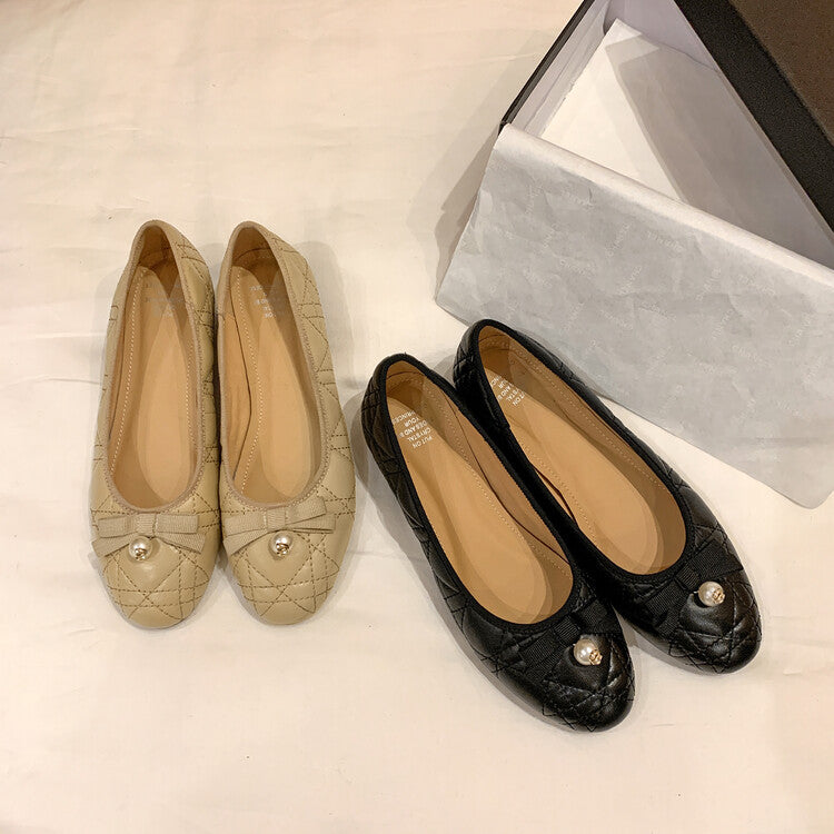 Karin Luna In Stock Spot Goods  Dior's popular retro flat rhombus-pattern granny shoes First Layer Sheepskin Full leather inside and out