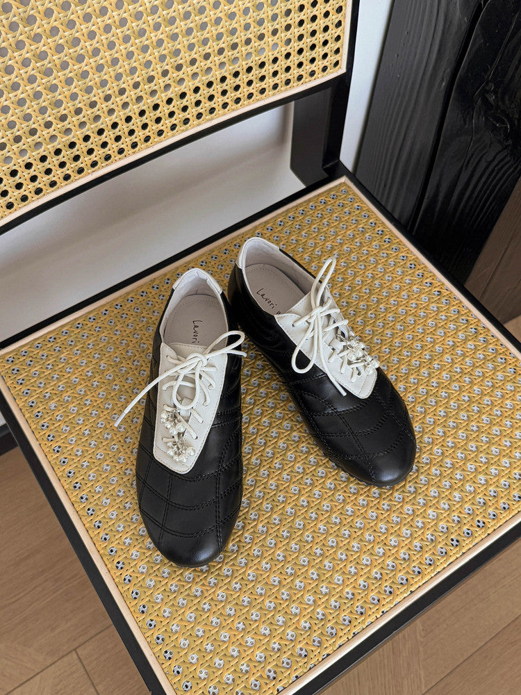 Karin Luna Casual Shoes Series~  In stock Xiaohongshu Hot-Selling Lace-Up Thick-Soled Deep Mouth Single Shoes