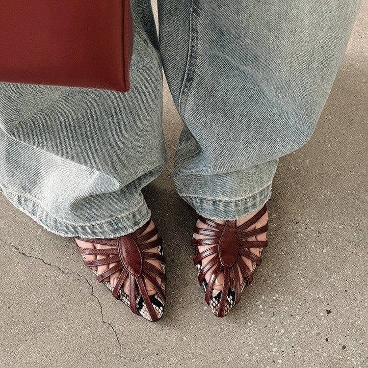 Karin Luna In Stock Spot Goods Open-toe French Style Metal Heel Sandals
