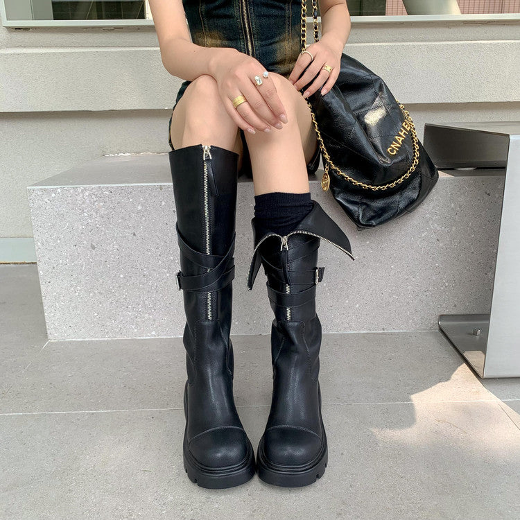 Karin Luna In Stock In-stock Foldable Niche Thick-soled Knight Boots