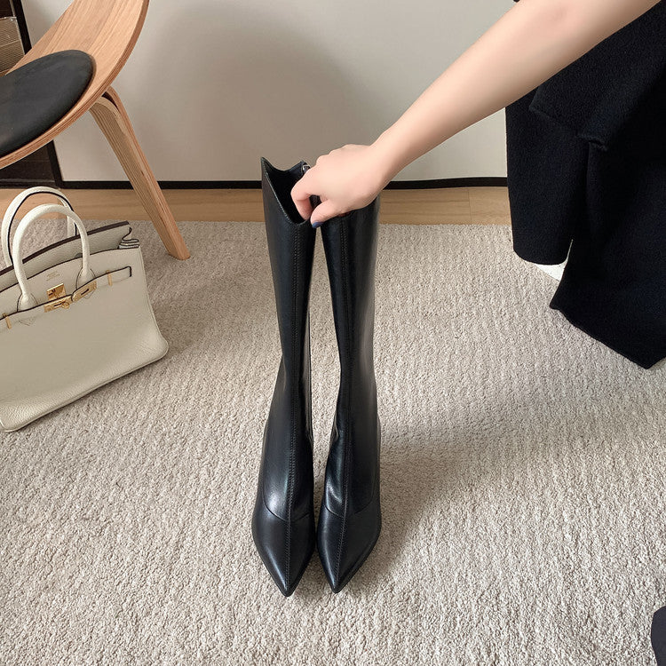 Karin Luna Elegant Style v Pointed Toe Stiletto Long Boots