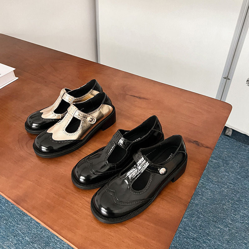 Karin Luna In Stock Spot Goods  Color Matching t Round Toe British Style Single Shoes