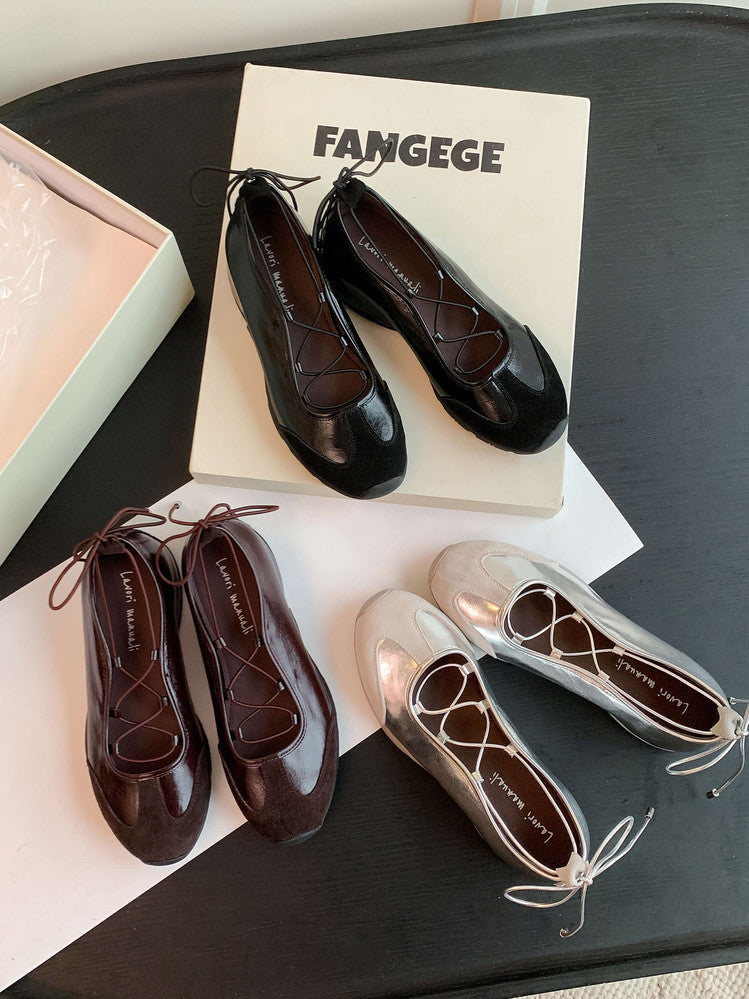 Karin Luna Basic Versatile British Style Casual Lace-up Flats