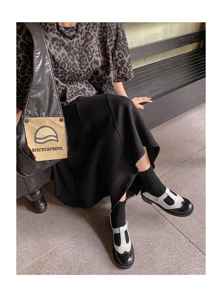 Karin Luna In Stock Spot Goods  Color Matching t Round Toe British Style Single Shoes