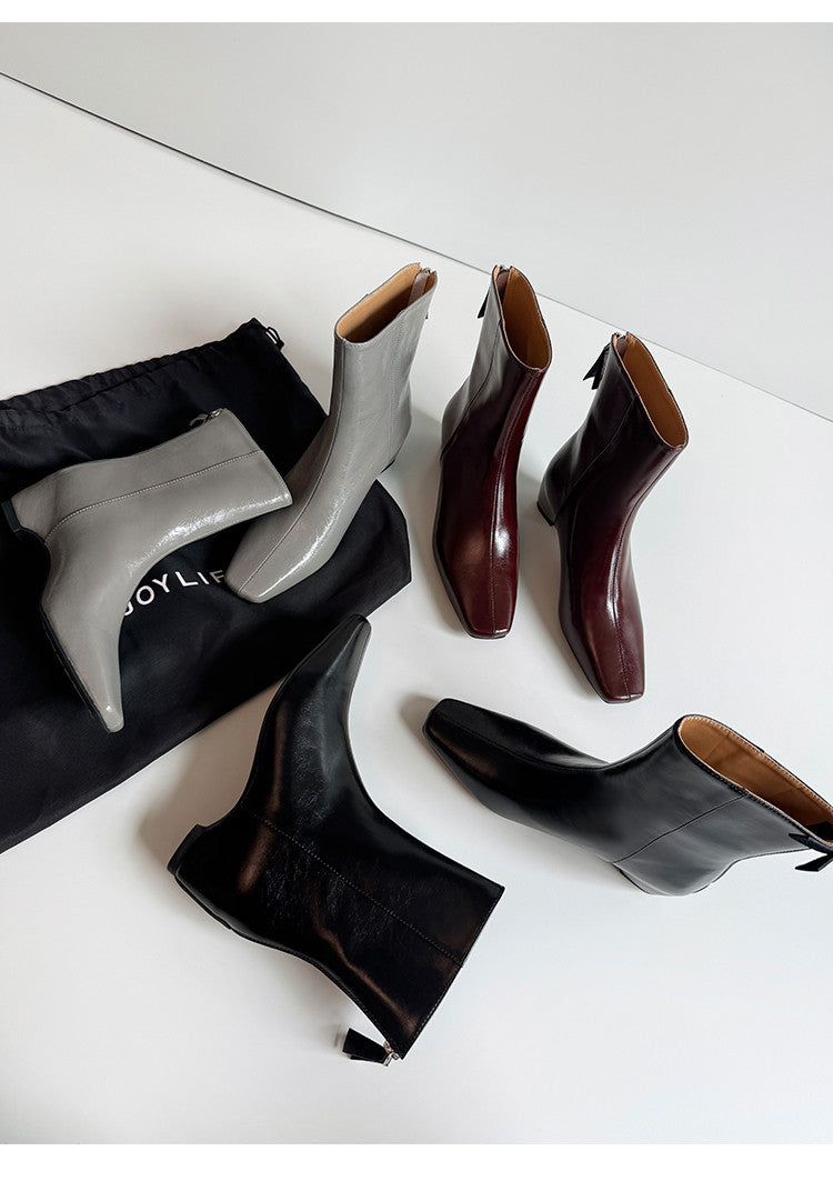 Karin Luna Basic Versatile  Square toe Hot-selling Short Boots