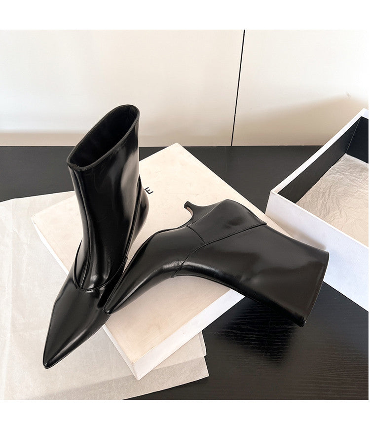 Karin Luna In Stock  Spot Goods Elegant kitten heel pointed toe trendy ankle boots