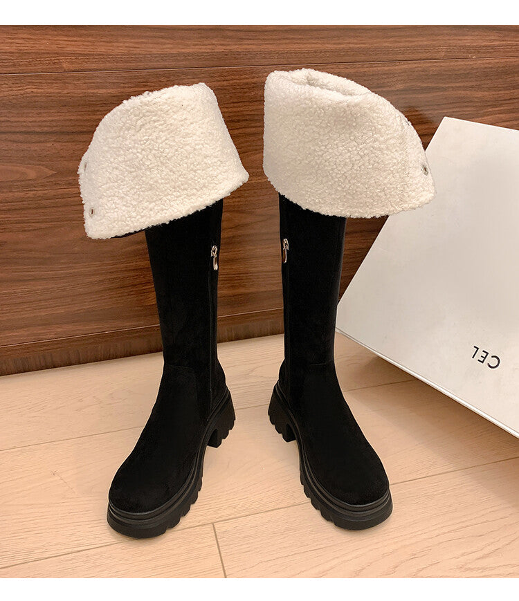 Karin Luna has prepared stock  Main Push Main Push  Hot-selling Large Sole Self-flowing Foldable Round Toe Over-the-Knee Boots