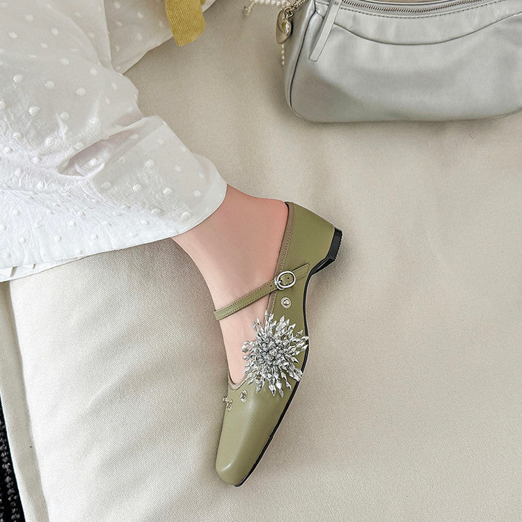 Karin Luna In Stock Spot Goods  Full-grain leather inside and out  Ultra Exquisite Round Toe Hidden Heel Closed-Toe Slippers
