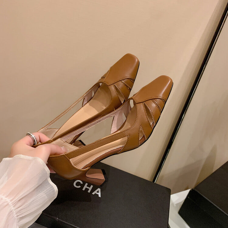Karin Luna Hot-Selling Retro Big Item Big Goods Available for sale all seasons French-style Hollow Out Single Shoes Full leather inside and out