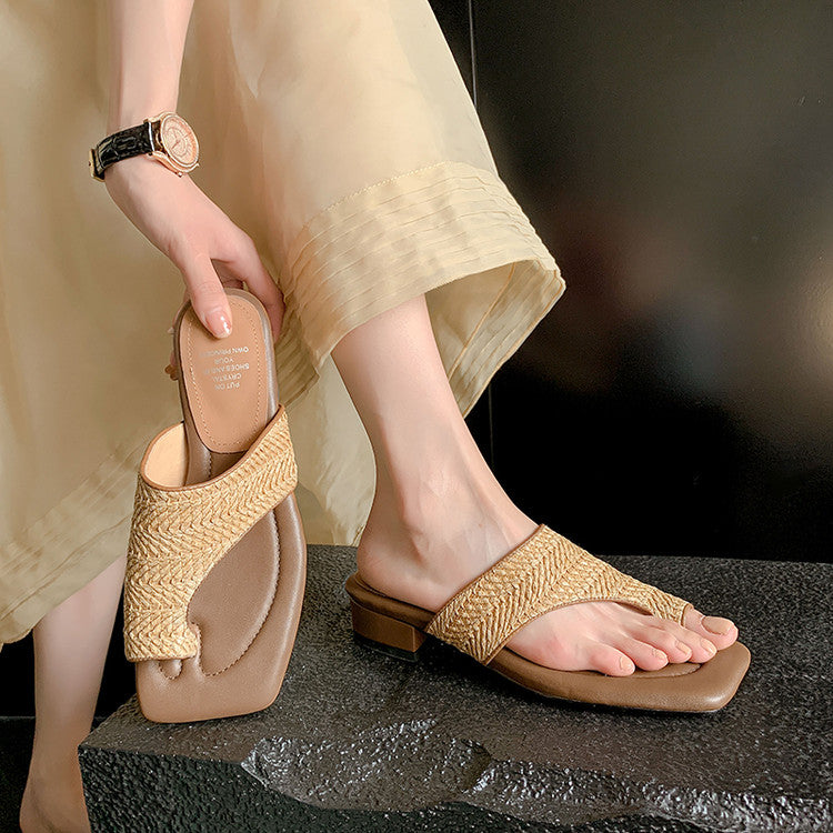 Karin Luna Bestseller  Popular  Data Hot-Selling Toe-Clip Straw Vacation Style Slippers