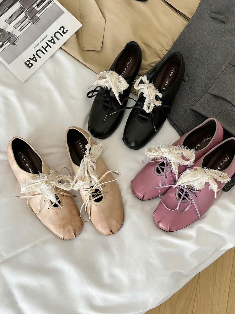 Karin Luna In Stock In Stock  Xiaohongshu Hot Sale Full Leather Round Toe Deep Mouth Single Shoes