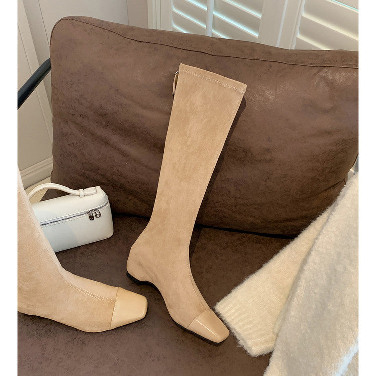 Karin Luna In Stock In Stock Patchwork Long Boots Elegant Versatile