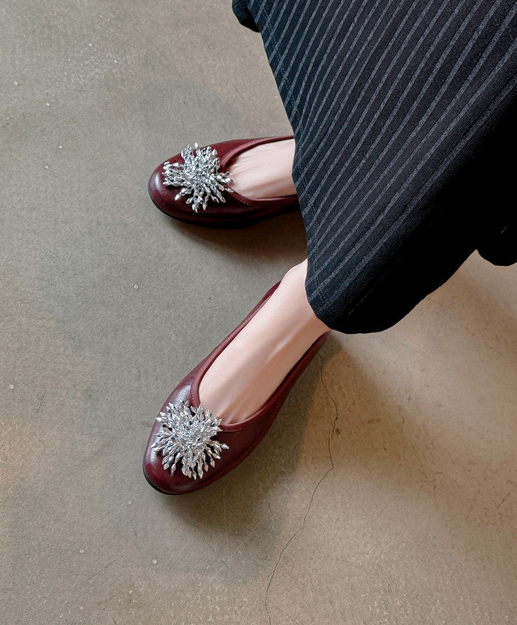 Karin Luna Full Leather Inside and Out~Gorgeous Fireworks Flat Granny Shoes