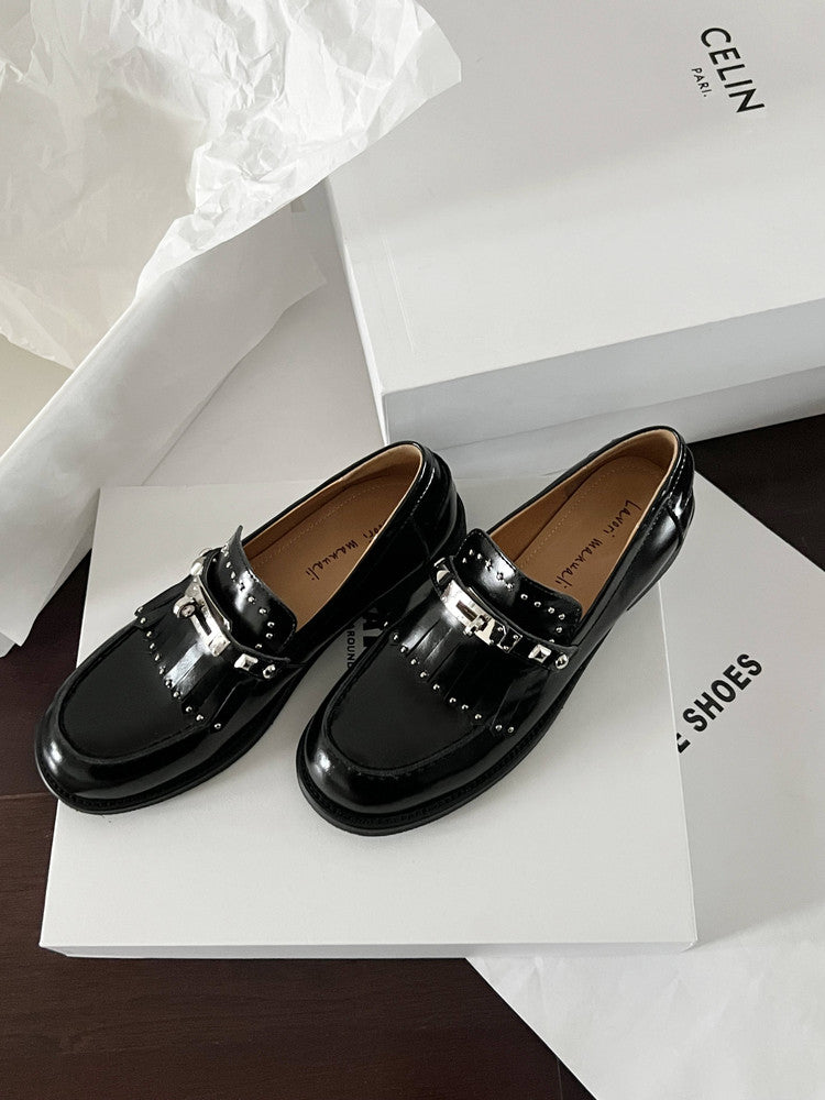 Karin Luna Casual Shoes Series~ Spot Goods Spot Goods Hot-selling Tassel Element Small Gold Buckle Single Shoes