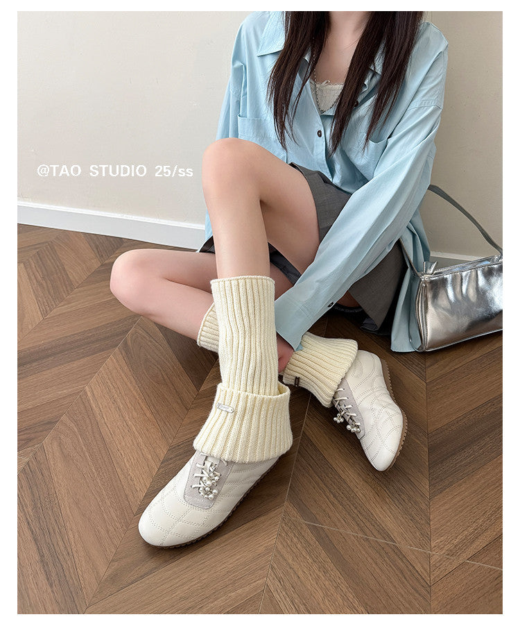 Karin Luna Casual Shoes Series~  In stock Xiaohongshu Hot-Selling Lace-Up Thick-Soled Deep Mouth Single Shoes