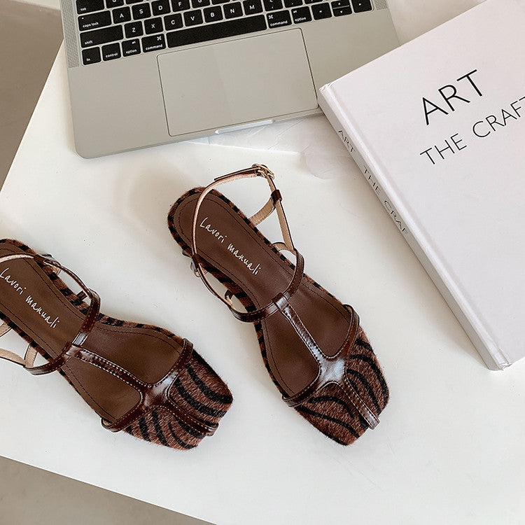Karin Luna In Stock Spot Goods Vacation style t Strappy Open-Toe Flat Sandals