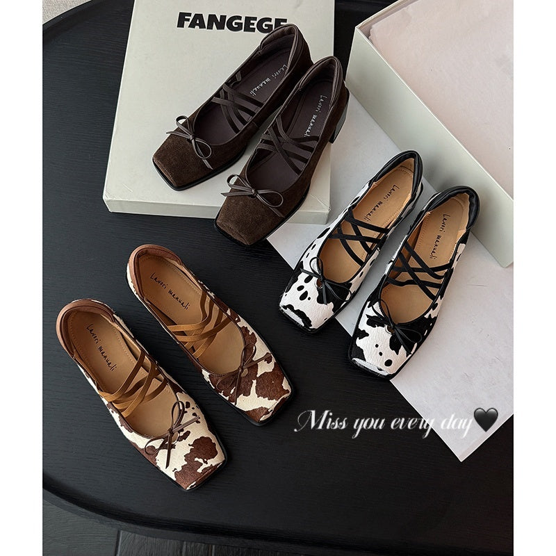 Karin Luna Hot Item Hot Item Xiaohongshu Hot Item  Comes with Bowknot Mary Jane Flats