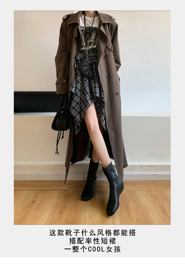 Karin Luna In Stock Spot Goods Round Toe Basic Stretch Slim Short Boots