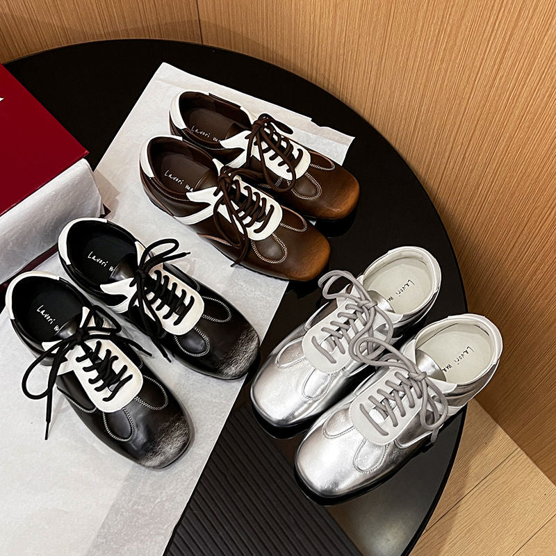 Karin Luna Casual Shoes Series~ Spot Goods Spot Goods Hot-selling Lace-up Hidden Heel Deep Mouth Single Shoes