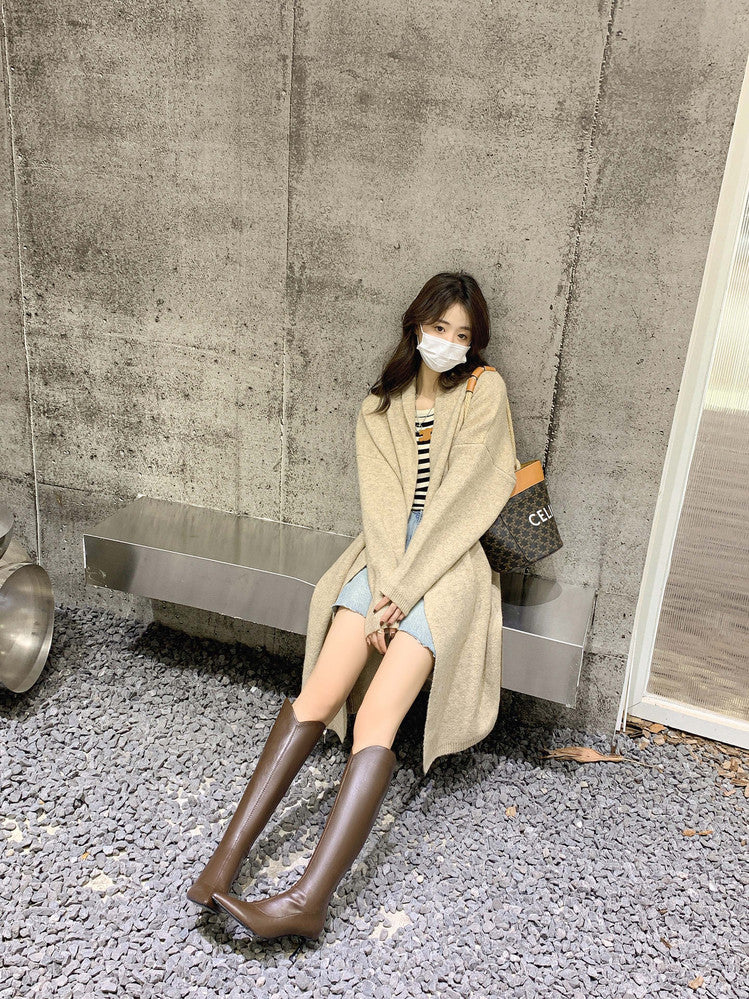 Karin Luna Elegant Style v Pointed Toe Stiletto Long Boots
