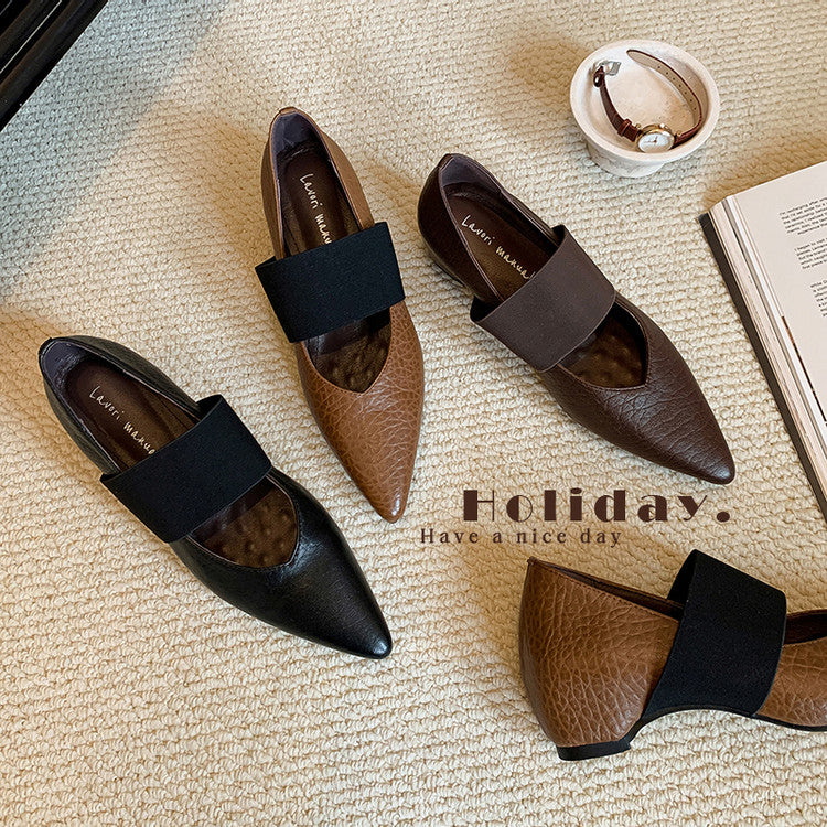 Karin Luna  Popular Pointed Toe Hidden Heel Strap Single Shoes