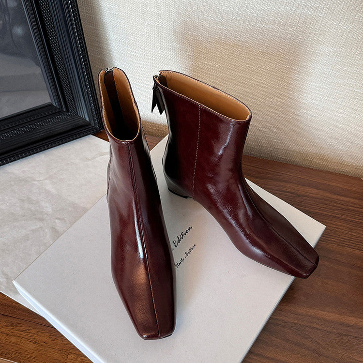 Karin Luna Basic Versatile  Square toe Hot-selling Short Boots