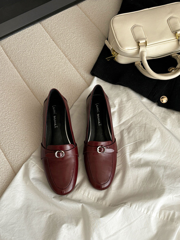 Karin Luna In Stock Spot Goods Basic Versatile British Style Single Shoes