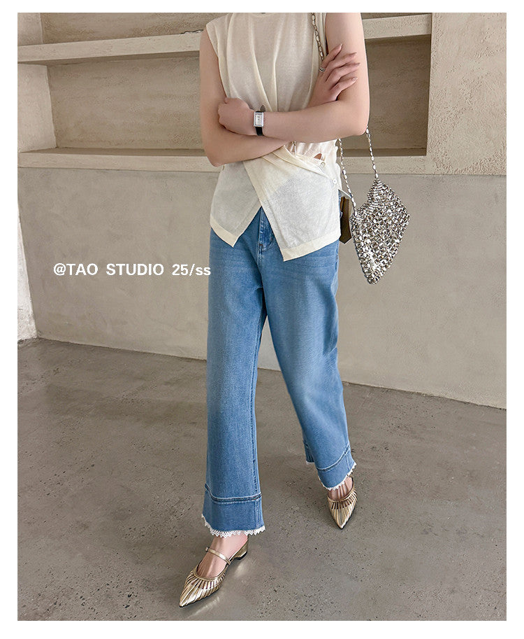 Karin Luna Casual Feel~In stock Pointed Toe Hollow Design Note Pointed Toe Slippers