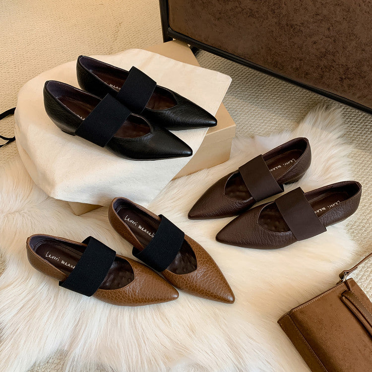 Karin Luna  Popular Pointed Toe Hidden Heel Strap Single Shoes