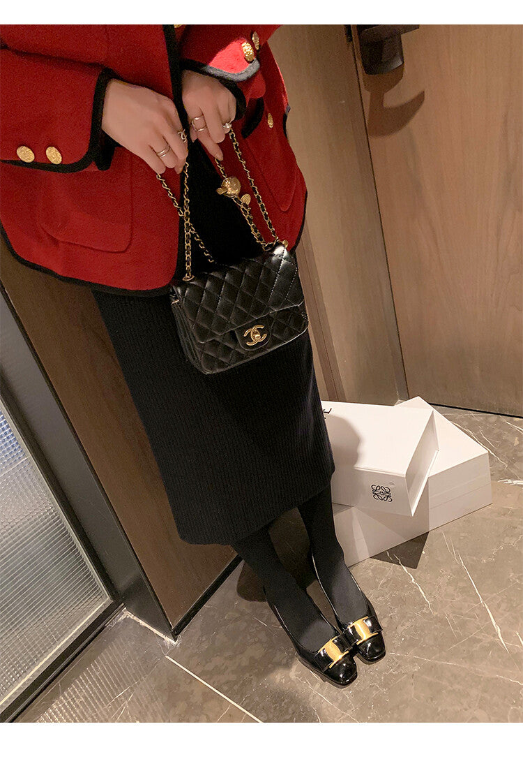 Karin Luna In Stock Spot Goods Classic Bestseller Ferragamo Full Leather Inside and Out Commuting Four Seasons Can Be Worn！