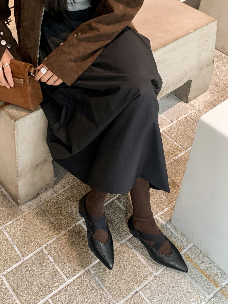 Karin Luna In Stock  Spot Goods  a Large Number of Spot Goods Pointed Toe Cross Strap Hidden Wedge Shoes