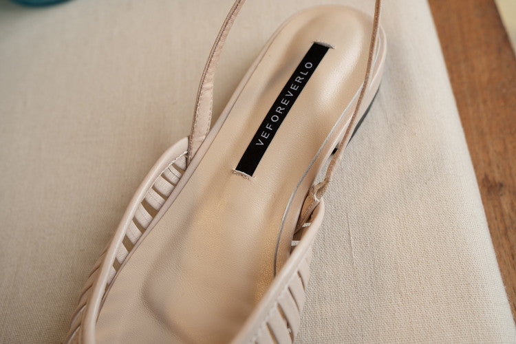 Karin Luna Bestseller Spot Goods French Retro Style Thin Strap Flat Heel Closed Toe Slippers