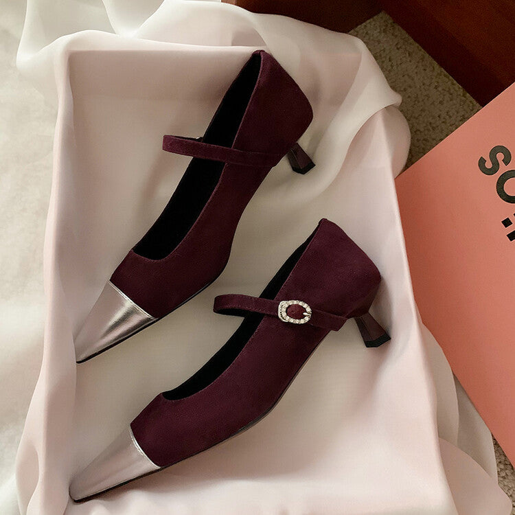 Karin Luna In Stock  Spot Goods In Stock  Classic Color Block Pointed Toe Hot-Selling Elegant Stiletto Pumps