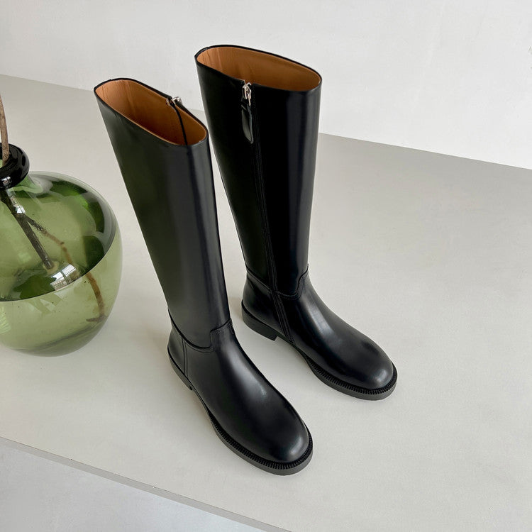 Karin Luna In Stock In-stock Basic Classic Timeless Round Toe Casual Riding Boots
