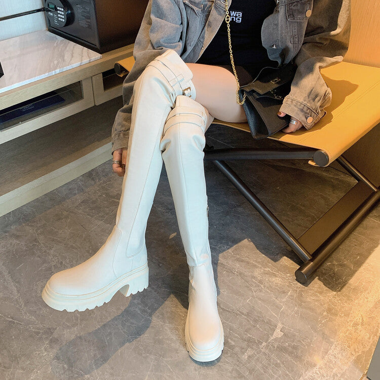 Karin Luna In Stock is the Way to Go！ Basic Thick-Soled Over-the-Knee Boots Super Soft Sheepskin Classic
