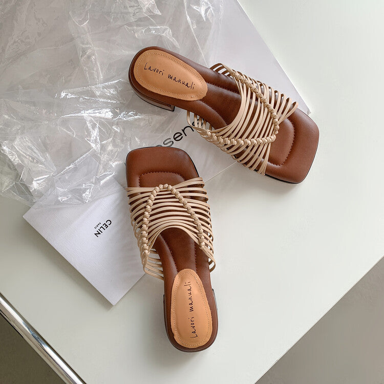 Karin Luna In Stock Spot Goods  Resort Style Handwoven Flat Sole Slippers