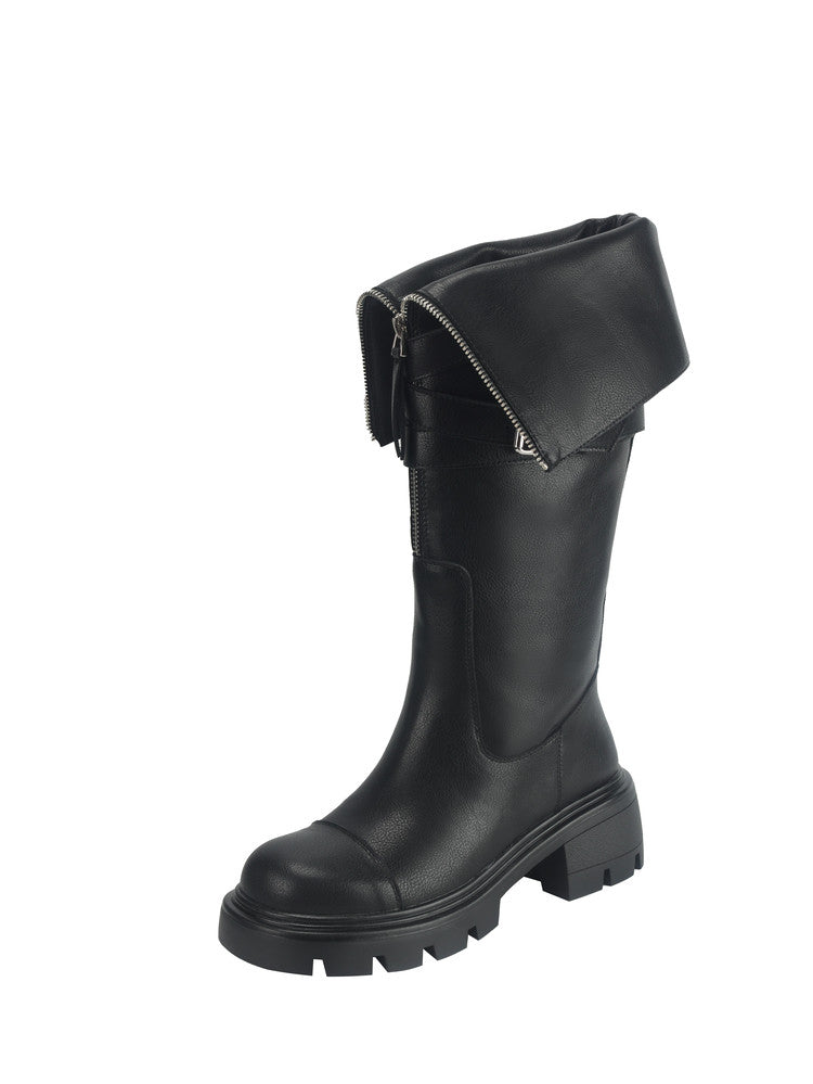 Karin Luna In Stock In-stock Foldable Niche Thick-soled Knight Boots
