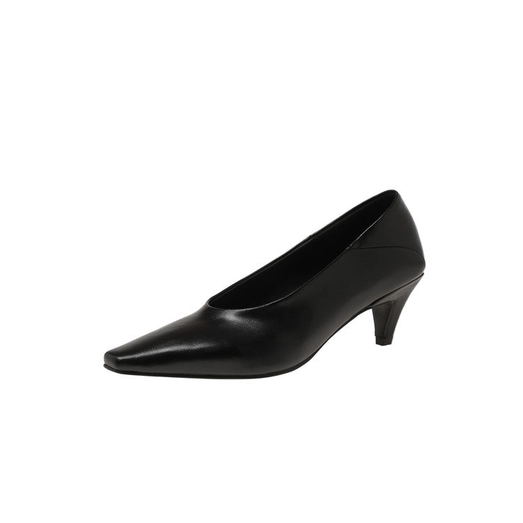 Karin Luna In Stock In Stock ~Basic Versatile French Style Small Square Toe Shallow Mouth Single Shoes